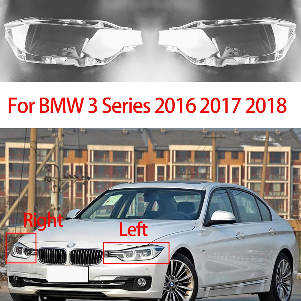 For BMW 3 Series F30/F35 2016-2018 Headlight Cover Lens Glass Transparent, Lampshade Shell Replacement 316 320 328 335