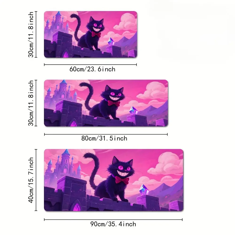 Alas Mouse Anime Desain Bertema Kucing Gotik, Alas Meja, Alas Gaming, Aksesori PC Gamer, Alas Mouse Ekspansi Keypad Anti Selip Karet