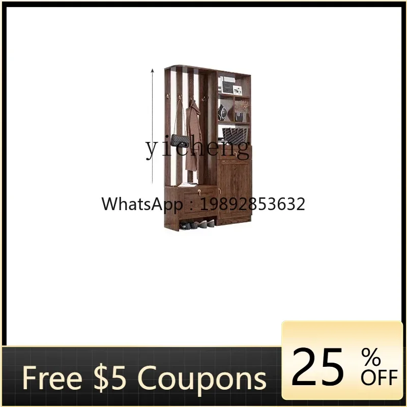 

BB Nordic ash wood entrance shoe cabinet integrated solid wood light luxury cabinet home partition cabinet