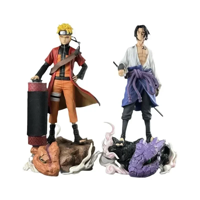 32 centimetri Naruto Anime Figure Uzumaki Naruto Uchiha Sasuke Action Figure GK Figurine Statua In Pvc Modello Collezione Ornamento Giocattoli Per Bambini