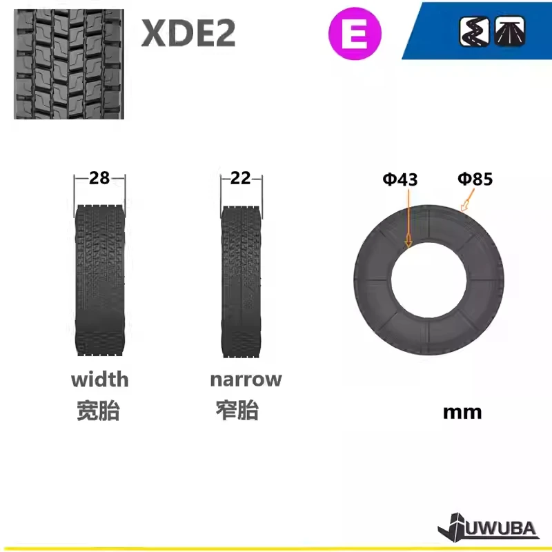 1 Pair RC Tire High Quality Rubber Tyre For 1/14 Tamiya Rc Truck Trailer For Michelin Toy Truck FH16 Semi-trailer RC Toy Truck