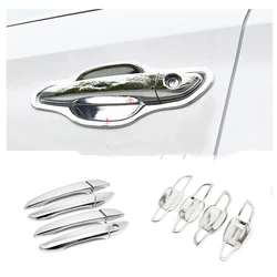 Car ABS Chrome Rearview Accessories Plated Trim Door Bowl Handle Cover Paste Style For Hyundai Tucson 2014 2015 2016 2017 2018