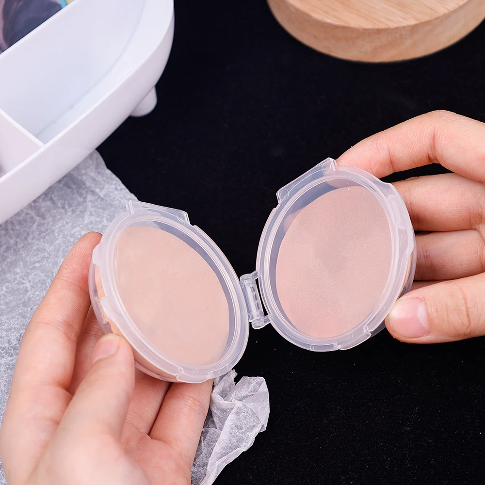 Double-layer Folding Powder Puff Boxes Breathable Moisture-proof Enlarged and Thickened Air Cushion Puff Storage Box Makeup Case