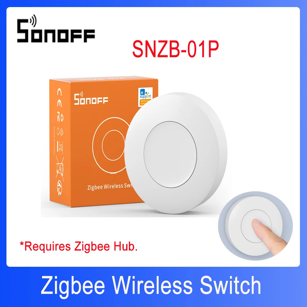 SONOFF-interruptor inalámbrico SNZB-01P Zigbee, interruptor de Escena Inteligente, Control de automatización del hogar para la aplicación eWeLink,