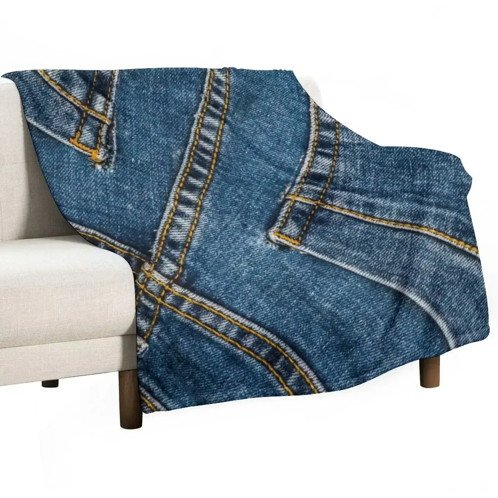 New Diagonal two pocket I love bluejeans denim Throw Blanket Furry Warm Decorative Beds Travel Baby Beach Blankets