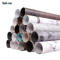 Selens 56*90cm Photography Backdrop 2 Sided Marble / Wood Grain /Crackle Waterproof Background Paper For ins Baking Studio Photo