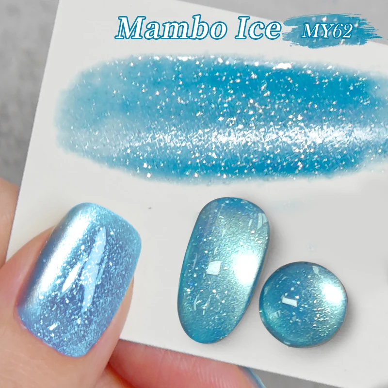 BORN PRETTY 10ml Summer Ice Transparent Pink Blue Glass Bead Cat Magnetic Gel Nail Polish Soak Off UV Varnish Nail Supplies