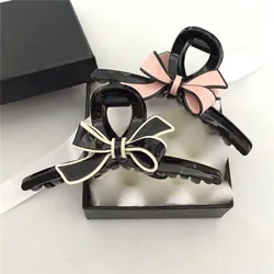 11CM Simple Casual Korean Acrylic Large Women's Hair Clip Claw Elegant Bow-knot Design Hair Accessories Ponytail Clips Headdress