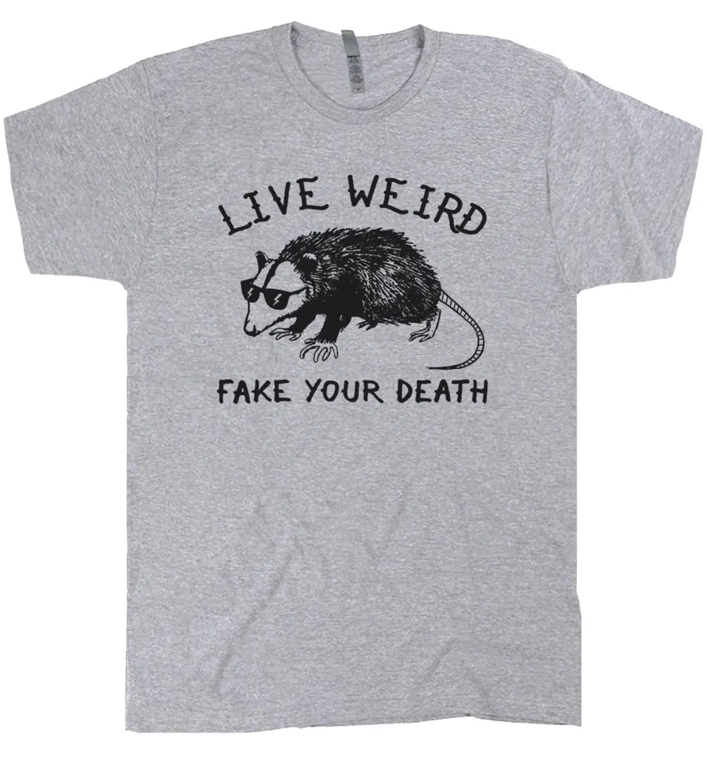 Funny Possum Shirt T Shirt for Men Women Guys Possum T Shirt Cool Animal Graphic Tshirt Raccoon Live Weird Fake Your Death Tee