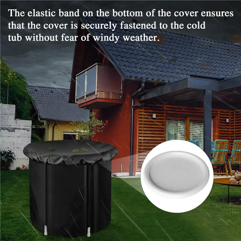 Bath Tub Cover Drawstring Bathtub Cover Windproof Keeps Cold And Clean Thermal Ice Bath Cover Fits for Outdoor Tubs