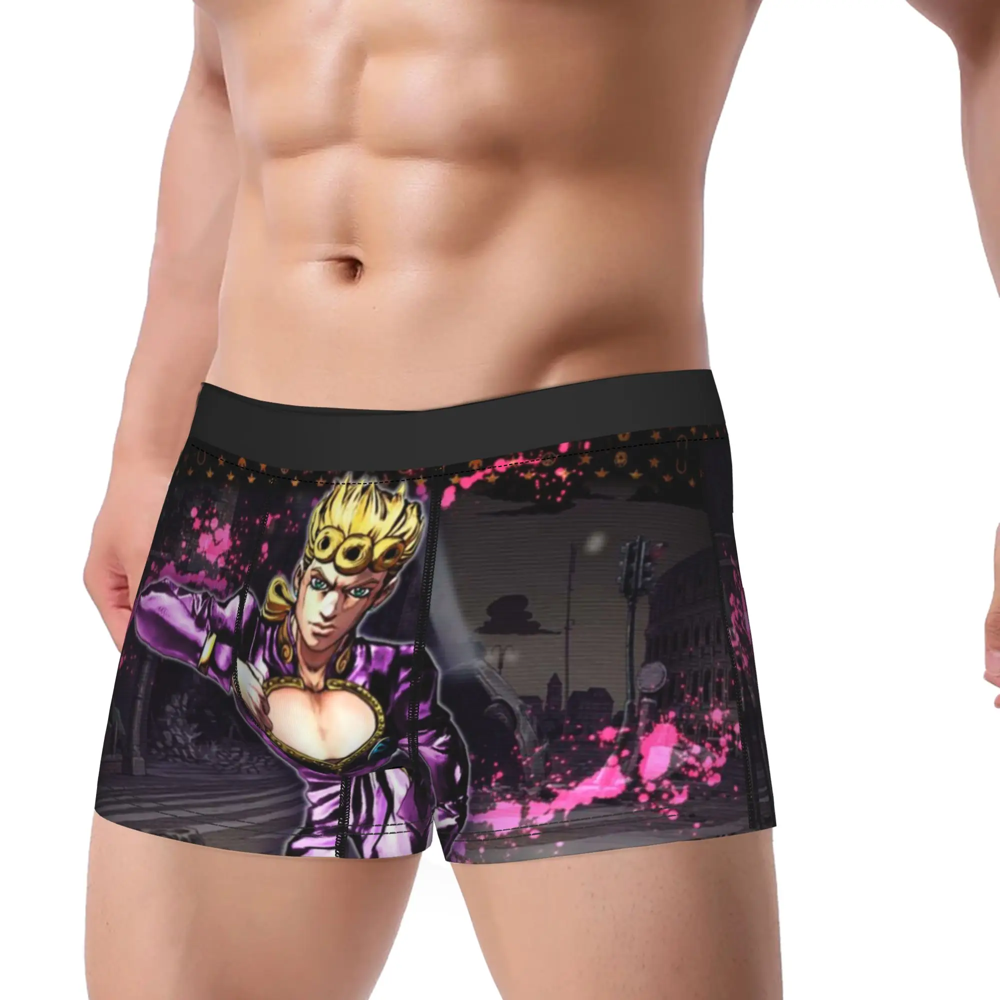 Psychic Battle Warrior JoJo's Bizarre Adventure Underpants Breathbale Panties Male Underwear Print Shorts Boxer Briefs