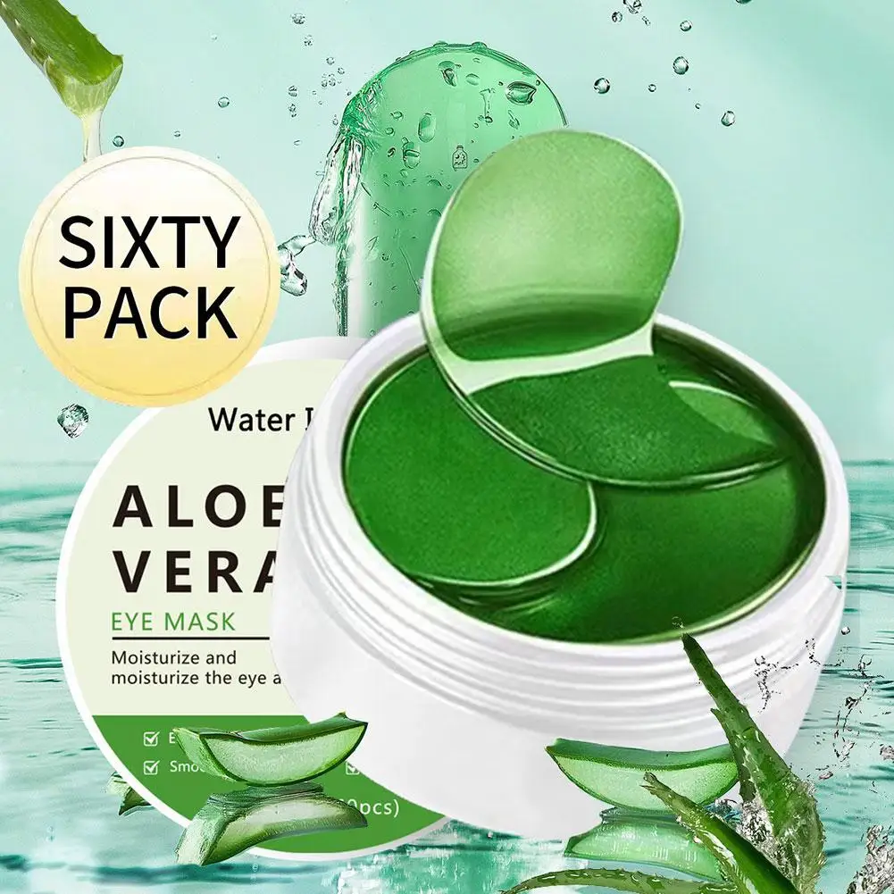 

60Pcs Aloe Vera Collagen Eye Mask Anti-Light Circles Remove Eye Bags Moisturizing Firming Eye Patch Eye Skin Care Products