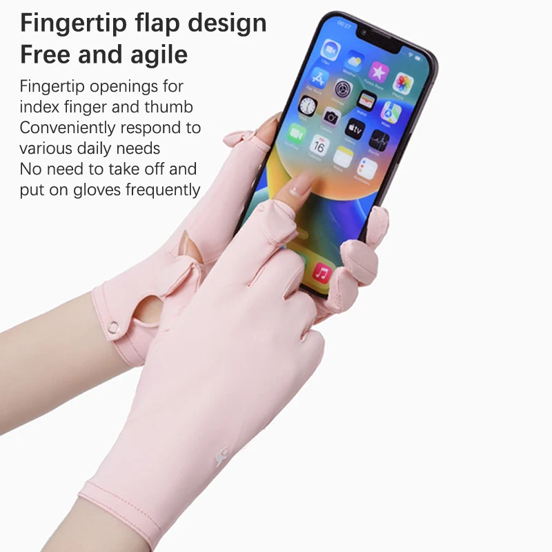 قفازات مقاومة للإنزلاق للنساء ، قفازات أحادية اللون ، حماية من فوق البنفسجية ، قيادة خارجية ، سيدات ، صيف ، جديد #4