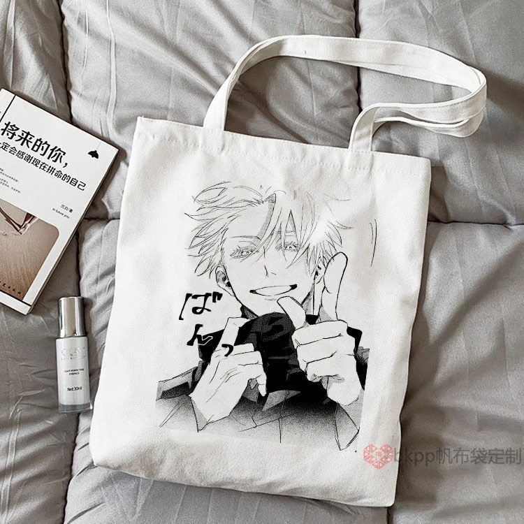 Anime Jujutsu Kaisen Satoru Gojo Cosplay Canvas Bag Large Capacity Customized Student Book Carrying  Ambitus Gift