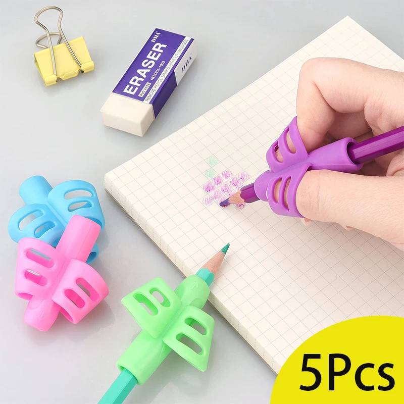 5Pcs Writing Aid Grip Trainer Posture Correction Finger Grip for Kids Preschoolers Children Adults for Left or Right