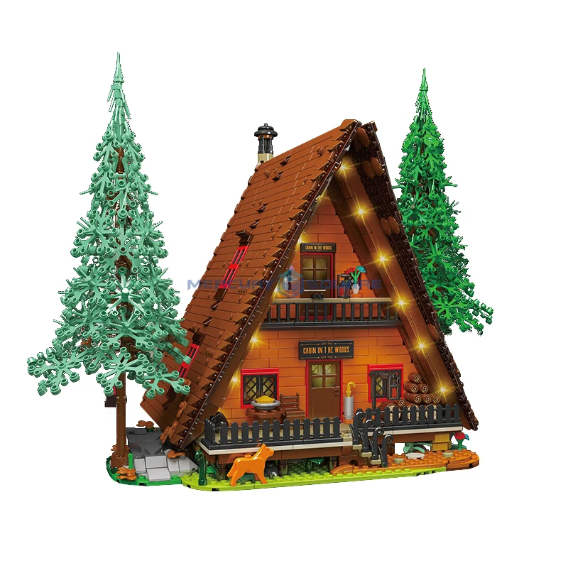 

The Wood Cabin Model Building Blocks MOC 16053 Modular Architecture House Natural Forest View Bricks Toy Kids Gift Boys Girls