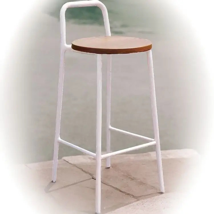 Nordic modern bar stool simple light luxury designer outdoor chair home network red back color wood tall counter stools