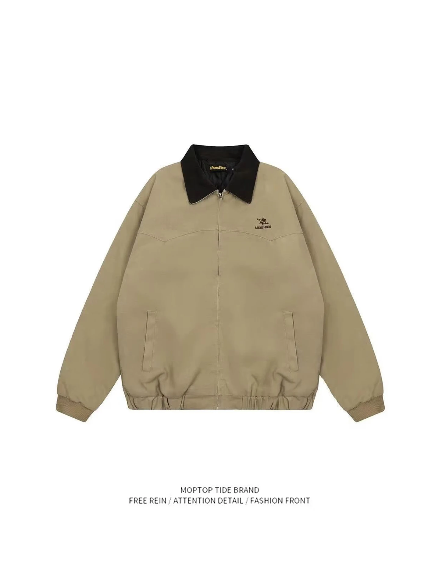 

Американская рабочая одежда в стиле ретро, мужской летный костюм с лоскутным воротником, верхняя одежда, повседневный свободный универсальный топ, весна-осень