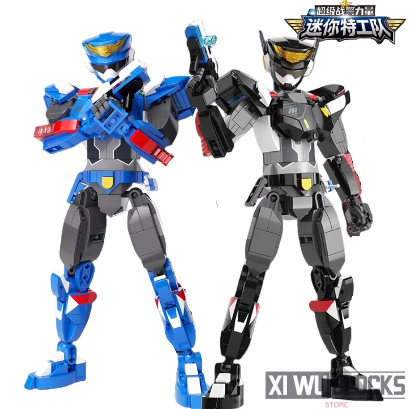 

MINI FORCE X Assemble Building Blocks Thunder Cop Form Thunder Raid Cop Movable Toy Model Collection Ornament Birthday Gift