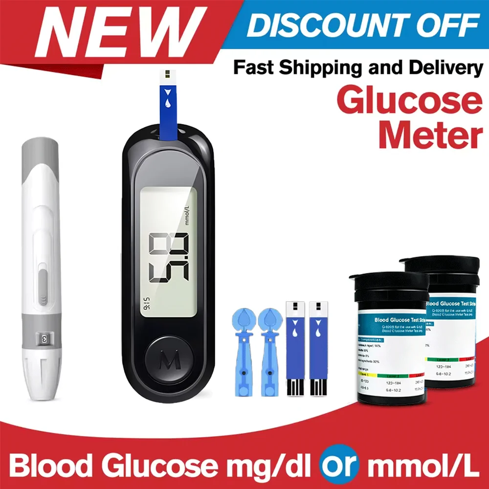 Medizinisches Blutzuckermessgerät 50 Stück Teststreifen Lanzetten Blutzuckermessgerät-Set Zuckermonitor Glucometro für Diabetes Blutzuckermessung – Detail 1