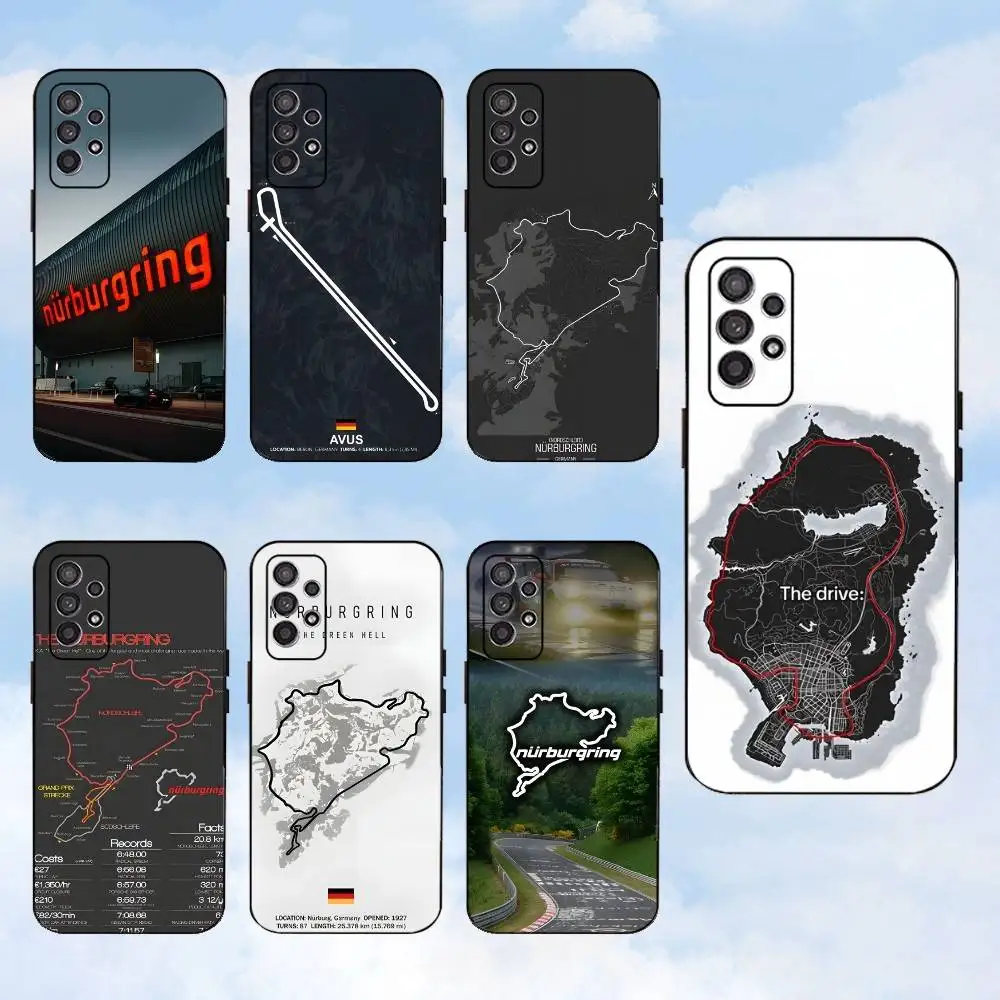 

N-Nurburgring Sport Car Phone Case For Samsung S25,S24,S23,S22,S21,S20,S10,Ultra,Plus,Lite,FE,Soft Silicone Black Cover