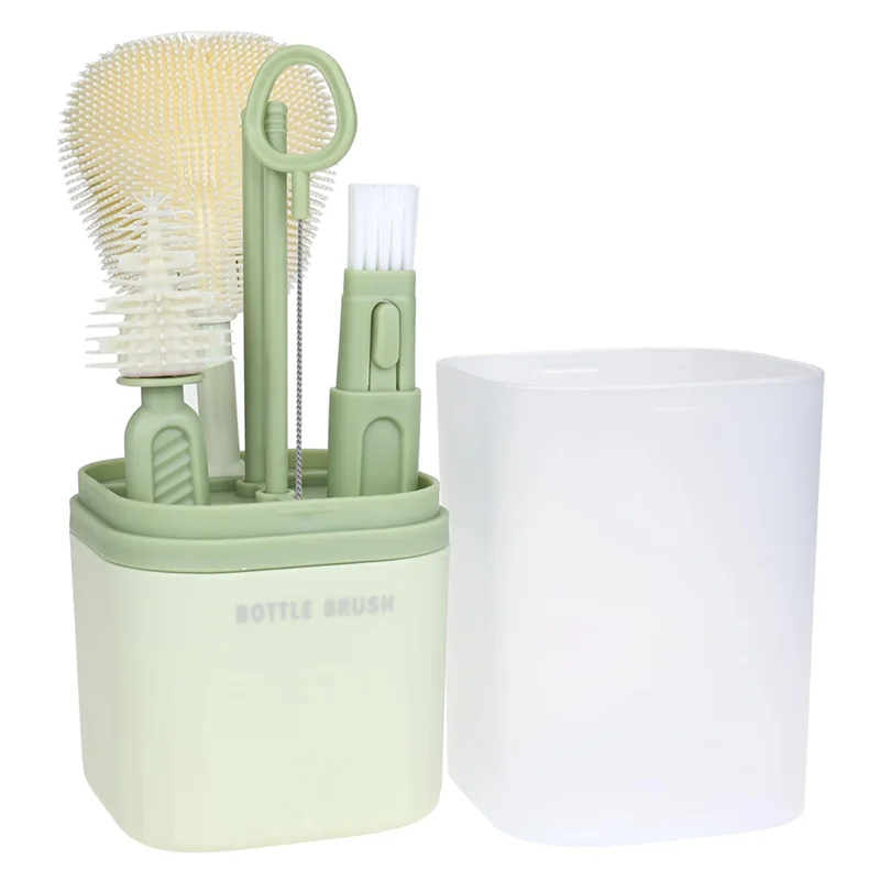 

A04F-Silicone Child Cup Brush Includes Child Bottle Brush Nipple Brush Wait Portable And Travelfriendly