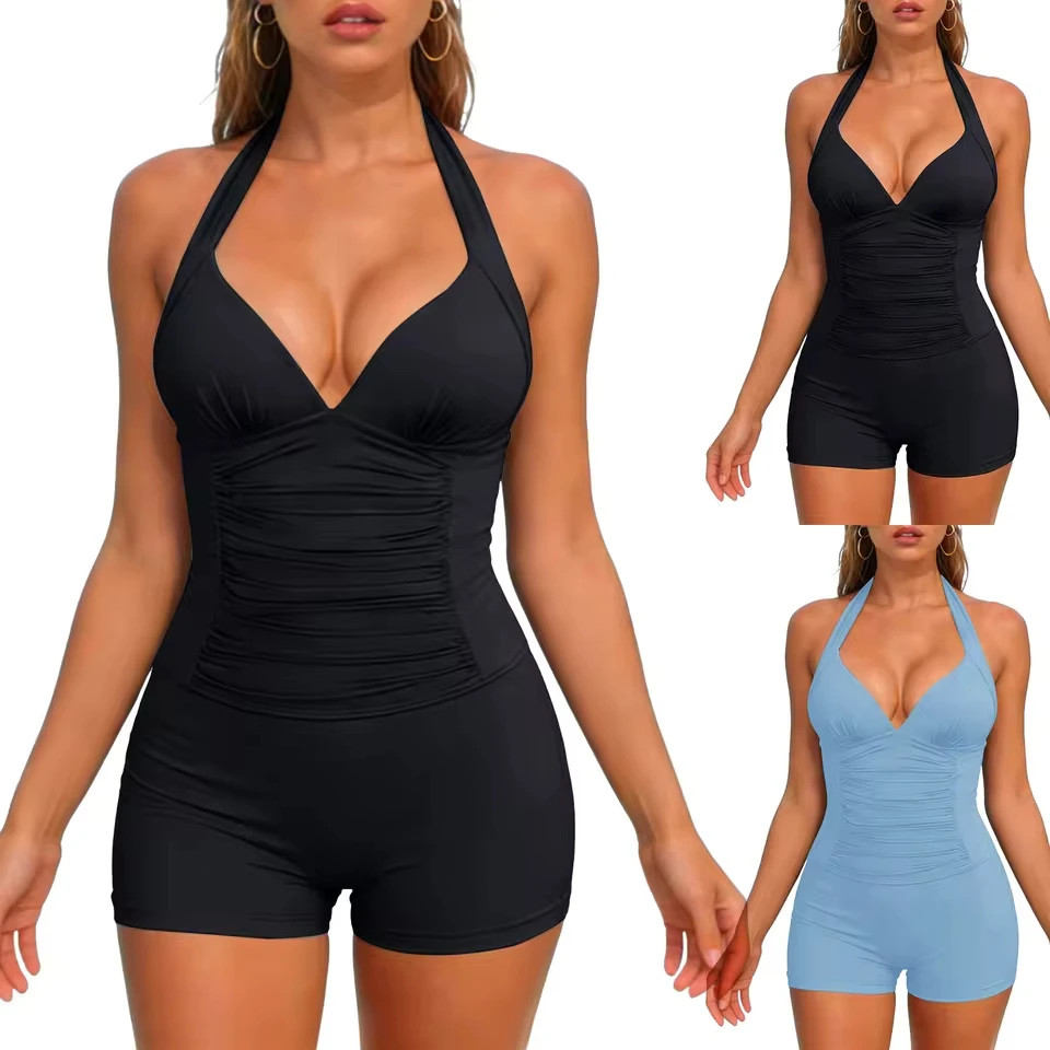 

Women 1 Piece Swimsuit Lady Girls Color Block Print Bathing Suits Athletic Swimwear Costume Padded Cut Out Sexy Swimsuit