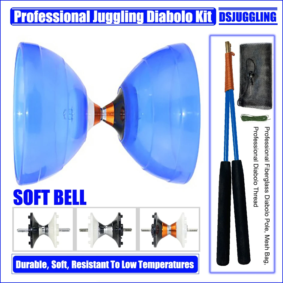 Soft Diabolo Bearings 1 3 5 Set Packing Kongzhu (Dia. 128mm Cup, Sticks, String Bag, Spare Lines) New Arrived