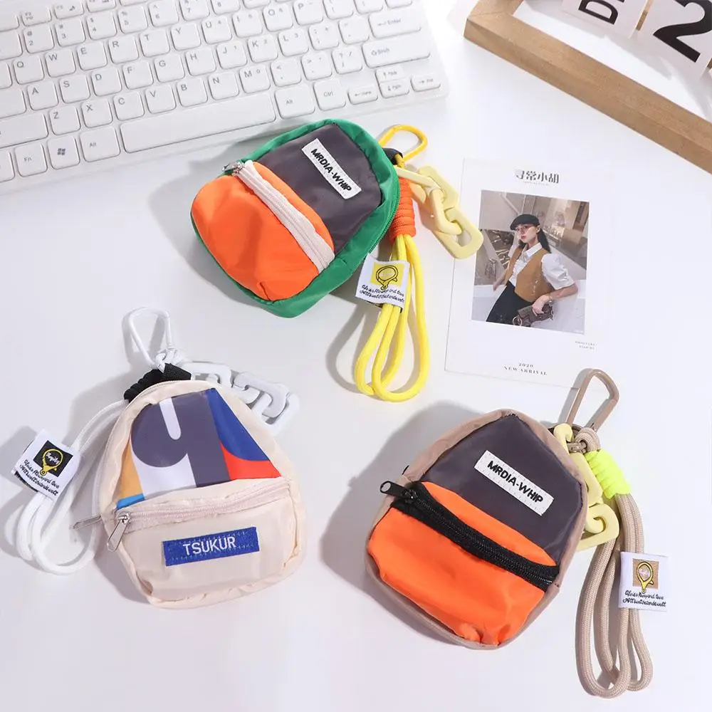 

Small Macaron Color Mini Coin Purse Backpack Pendant Multifunctional Key Chain Wallet Durable Portable Earphone Bag Outdoor