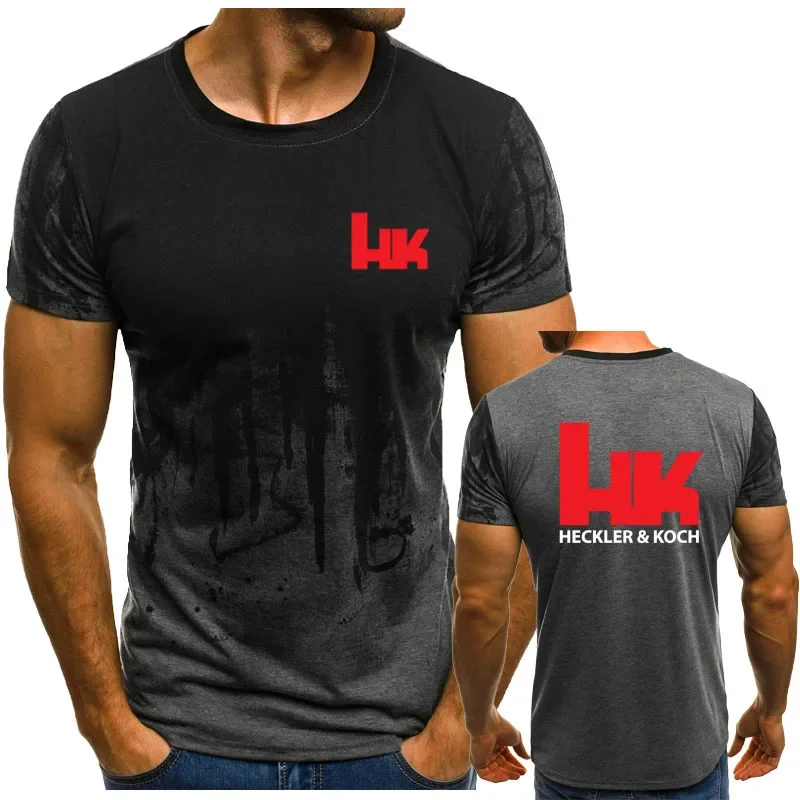 Hk Heckler Koch No Compromise Summer Funny Men's T-shirt 3D printing Mens Clothing Short Sleeve T-shirts Popular street Tees