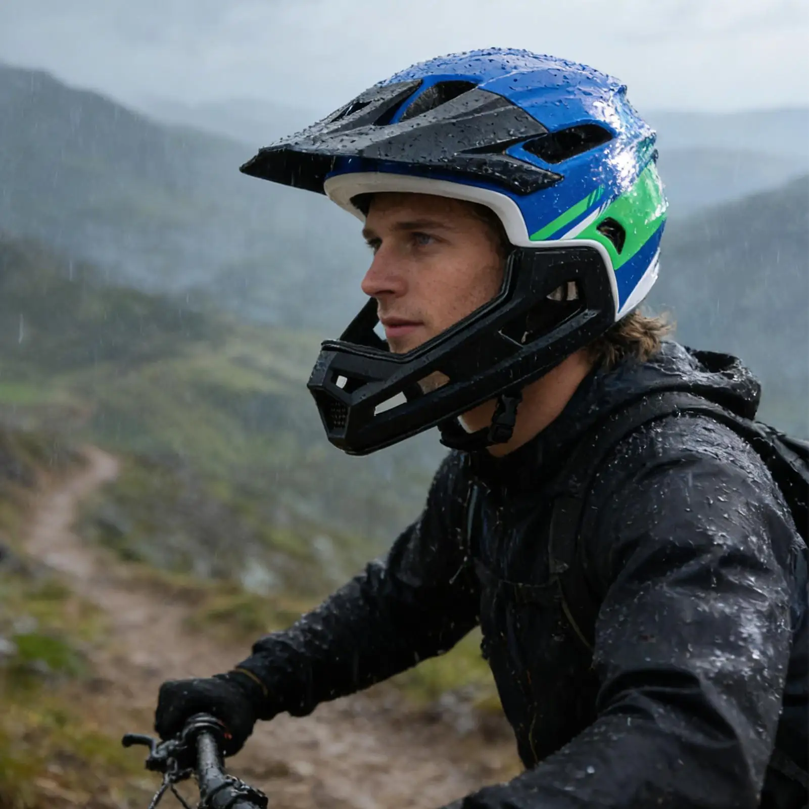 Full Face Mountain Bike Helmet Cycling Head Protection Ventilation Bike Helmet For Bicycle Motocross Motorcycle Scooter Mountain