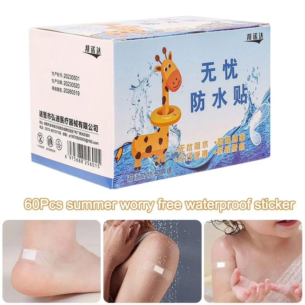 60Pcs Transparent Adhesive Bandages Anti-friction Breathable Kids Finger Stickers High Viscosity Invisible Waterproof Sticker
