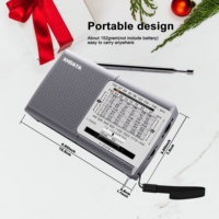 XHDATA D-219 Portable Radio FM AM SW1-9 11 Bands Radio Receiver High Sensitivity Shortwave Pocket Radio + Speaker Earphone Jack