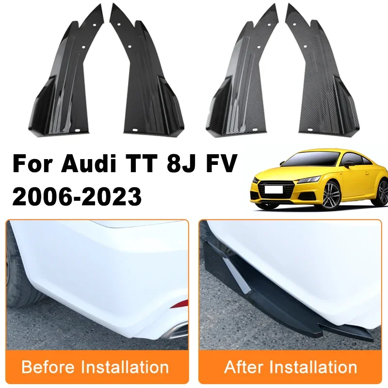 

Car Rear Bumper Spoiler Lip Diffuser Side Skirt Splitter Wrap Angle Anti-Crash Protection Trim For Audi TT 8J FV 2006-2023 2007