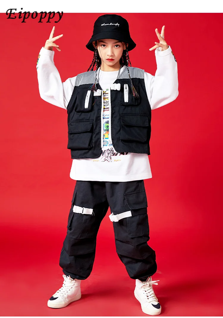 صدرية عصرية للأطفال جميلة للفتيات ، بدلة هيب هوب للأولاد ، ملابس عصرية على الموضة
