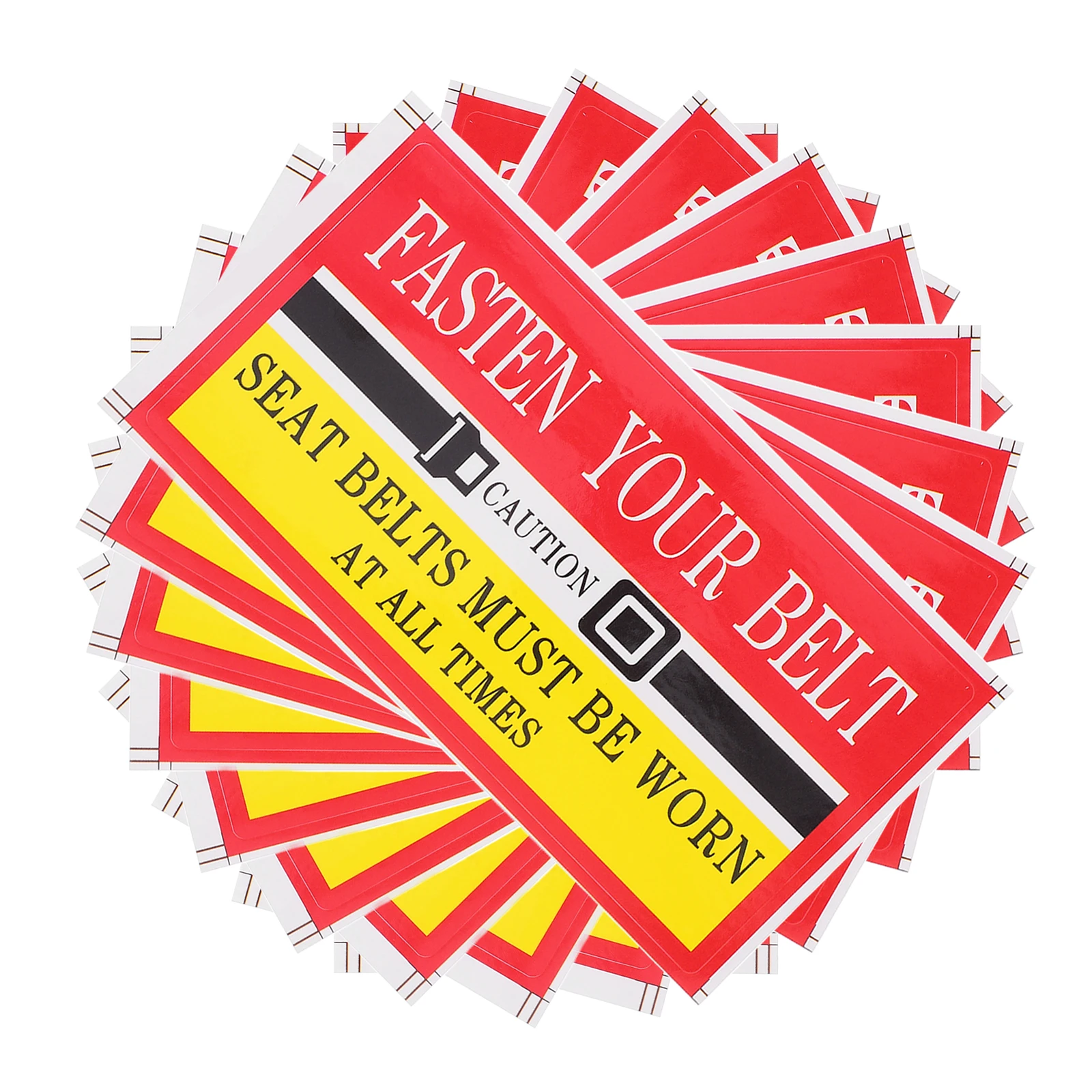 

30pcs Reminder Stickers Bright Text Easy Install Taxi Car Bus Safety Labels Fasten Your Copper Plate