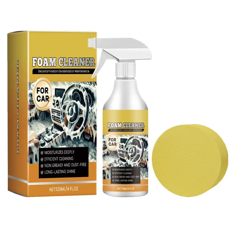 Car Foam Cleaner Car Carpet Cleaner Multipurpose Stain Remover Car Detailing Spray Powerful Cleaner for Central Control Steering