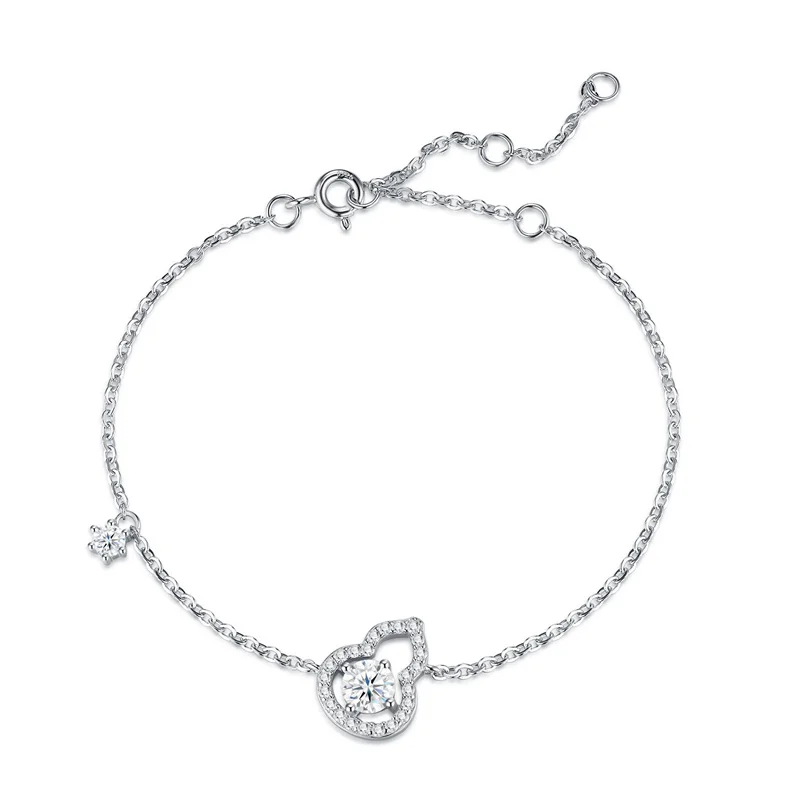 

ZFSILVER Fashion Classic s925 Silver Simple Trendy Moissanite Gourd Bracelet Women Accessories Wedding Jewelry Party Gift L17243