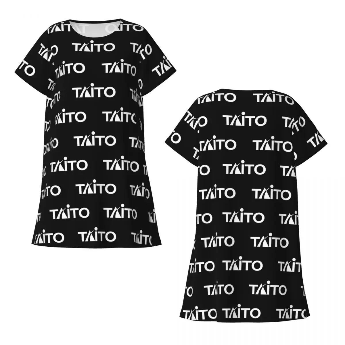 Custom Black Taito For The Vewlix Arcad Short Sleeves Nightdress For Sleepshirts Women Short Sleeve Nightgowns Soft Pajama Dress