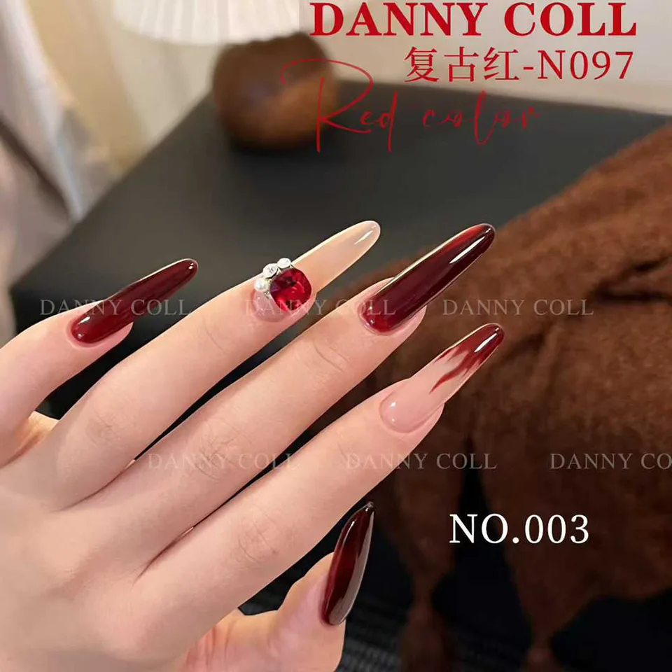 Set de esmalte de uñas rojo gel para otoño/invierno con tarjeta de colores, kit de esmalte ojo de gato UV LED, barniz para manicura 15ml 6