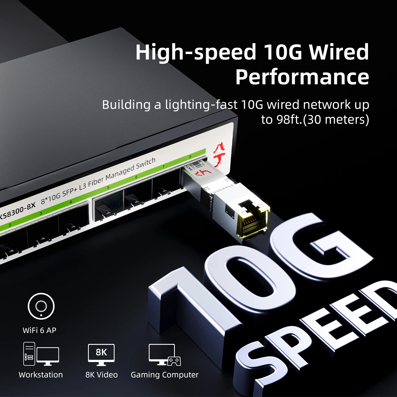 Imagem -03 - Porta Óptica Xikestand Volta para Módulo Transceptor de Porta Ethernet Rj45 Compatível com Várias Marcas 10g Sfp