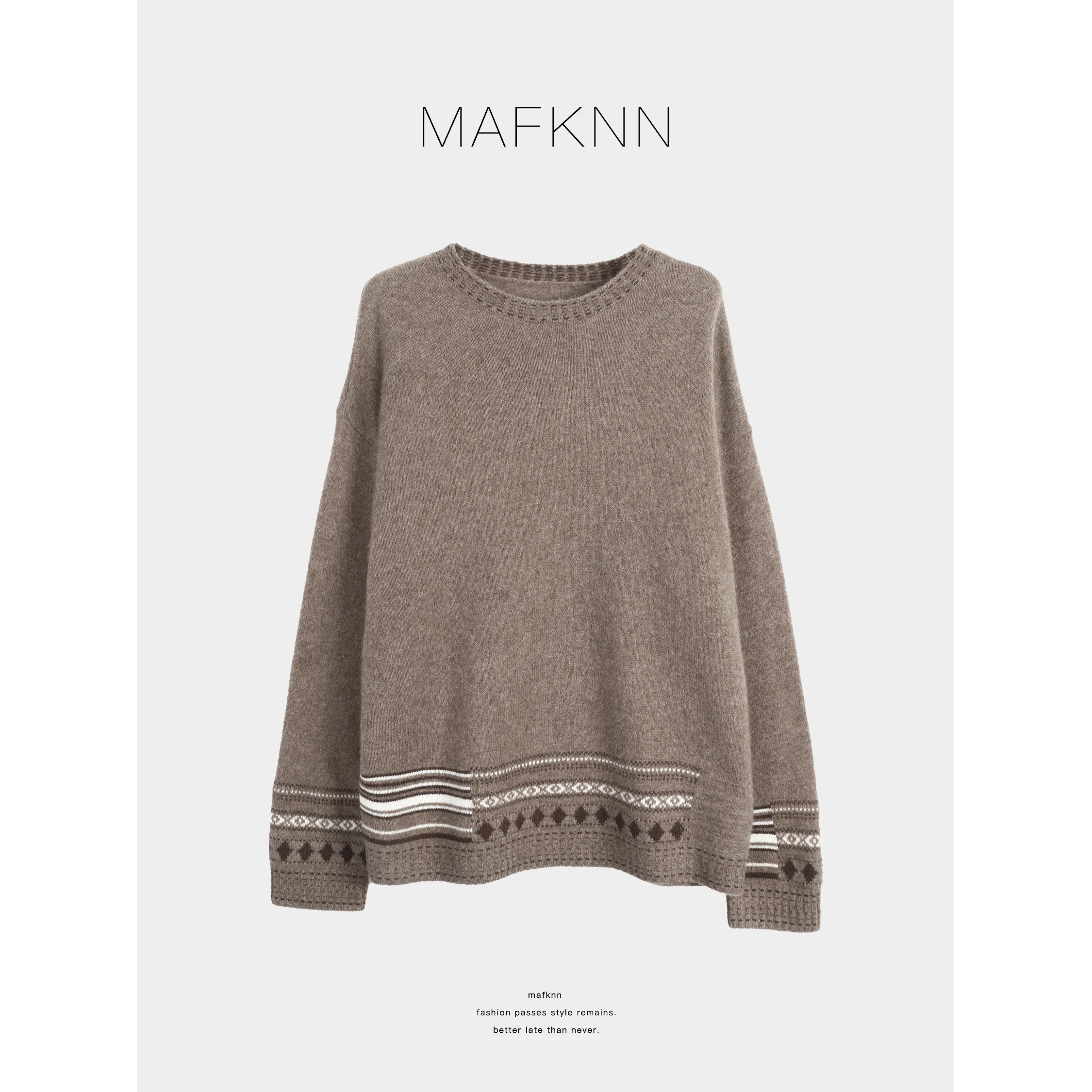 

Loose Women's Sweater 00% Yak Wool Color Blo Line Design Casual Sle Online Exclusive MK3725 Winter Collection