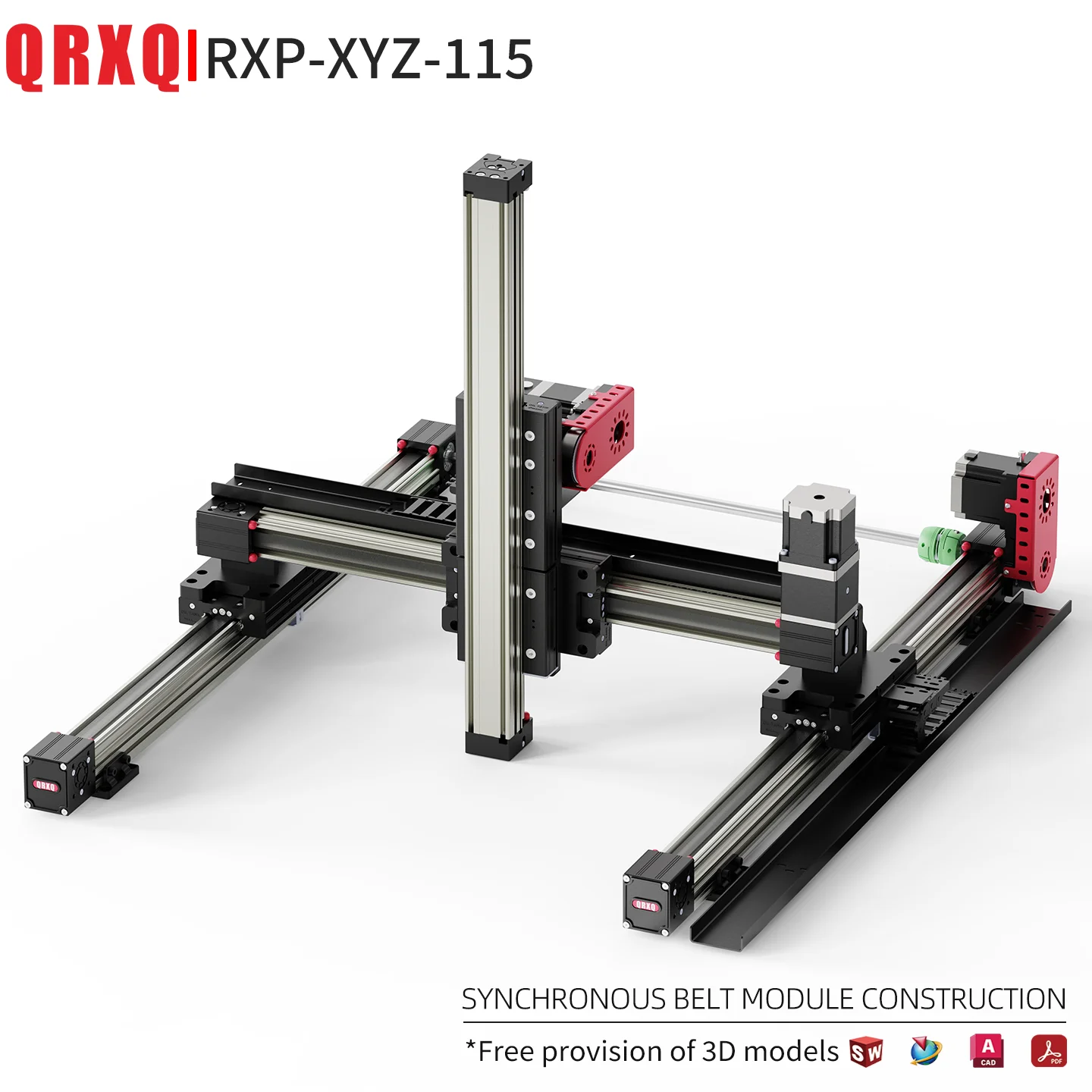 

QRXQ RXP45-XYZ-115 Gantry Robot Guide Motorized Sliding Low Noisy Motorized Guide Module Electric Linear Sliding Rail Gantry