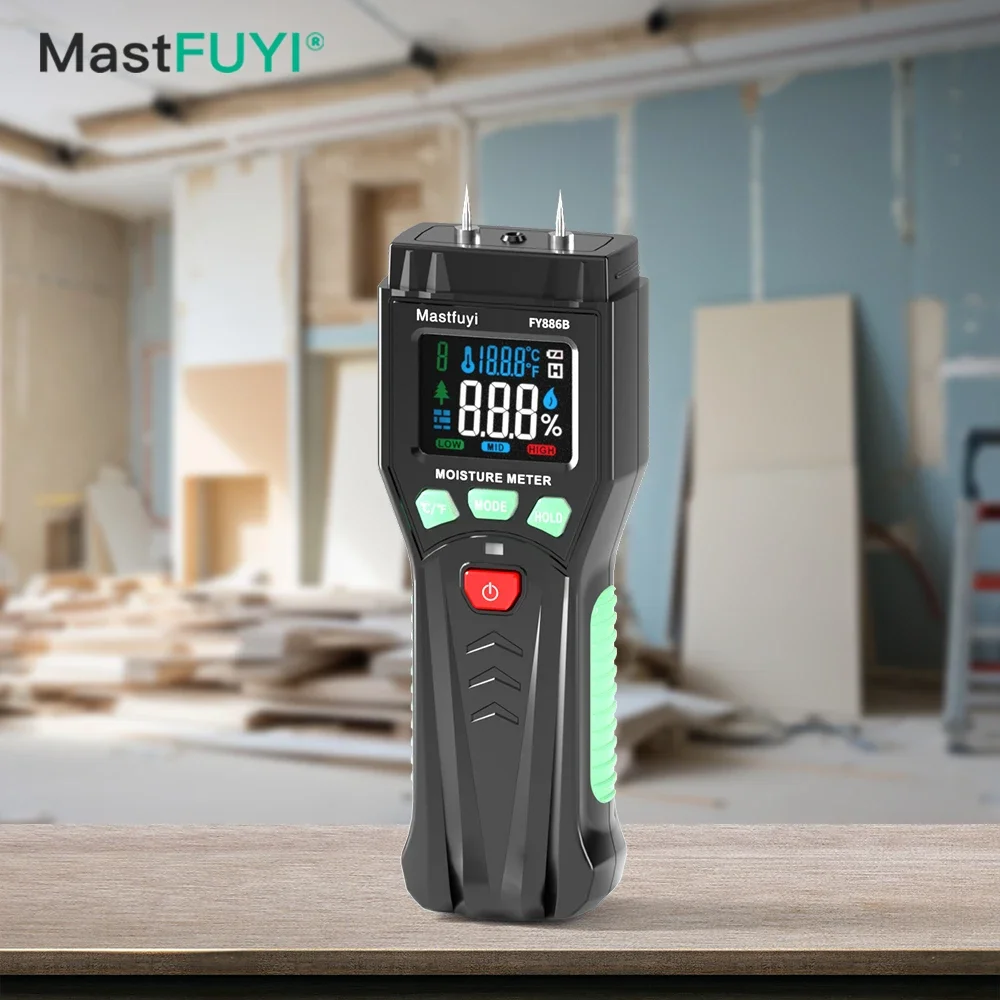 

MASTFUYI Digital Timber and Building Materials Moisture Meter Humidity Tester Accurate Needle Type Water Leakage Detector