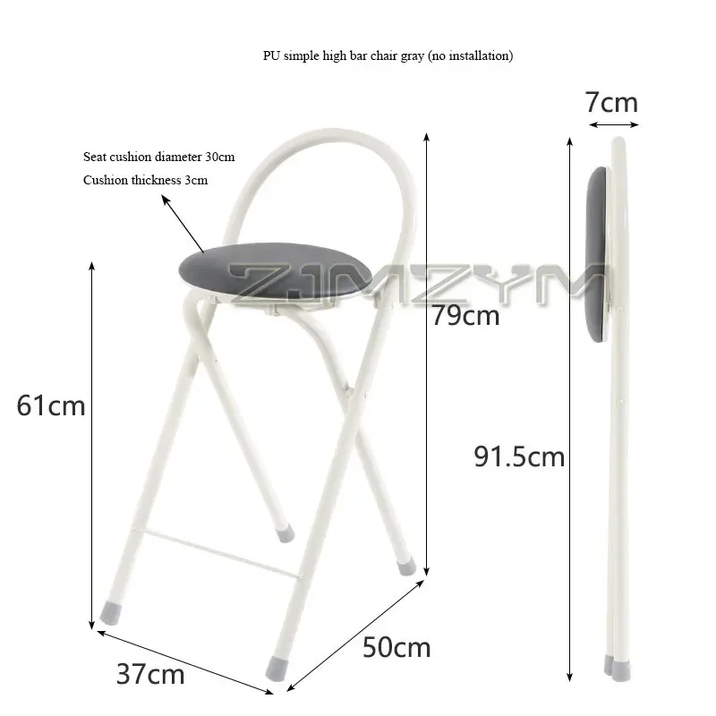 Bar High Footstool Foldable Modern Coffee Bar Counter Chair Arc Backrest Stool For Kitchen Indoor Garden Cafe Restaurant