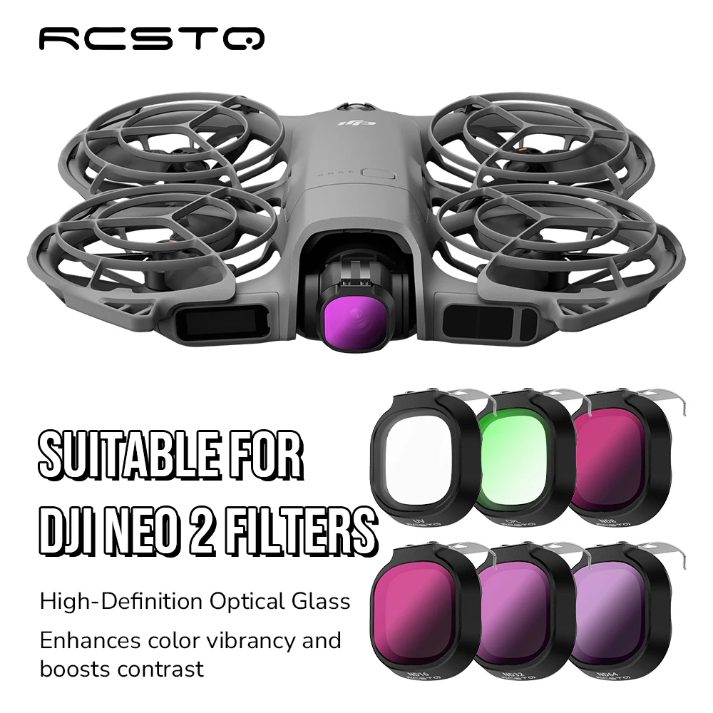 RCSTQ Lens Filter Set for DJI Neo2 ND Filter Kit ND8 ND16 ND32 CPL UV Filter Camera Anti-glare Lens