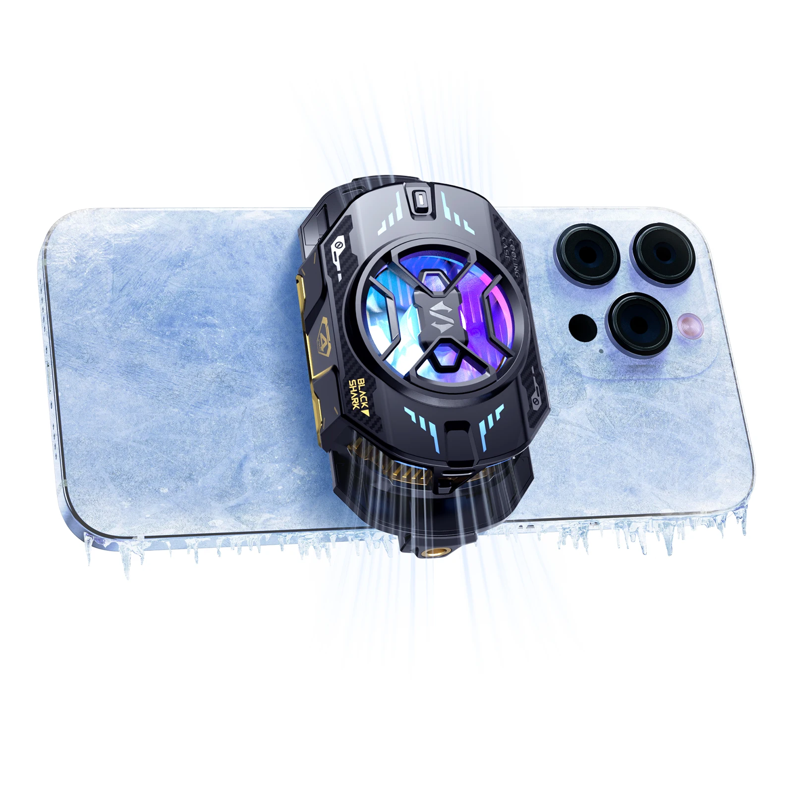 Black Shark FunCooler 4 Pro, 27W Power Ultra-Fast Cooling with Sleep Timer/Fan Speed Settings for 2.59-3.46 inches phones