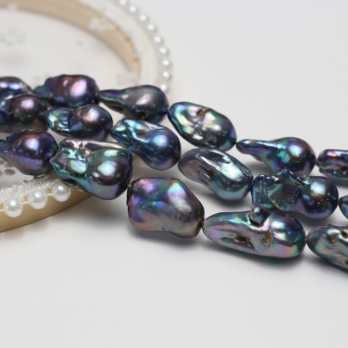 12-15mmAAAAA Natural Freshwater Pearl Blue-Purple Baroque Bead Jewelry Make DIY Necklace Bracelet Accessories Wedding Gift Women