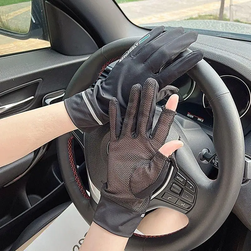 Damen-Sonnenschutzhandschuhe, 1 Paar, Netzstoff, rutschfest, für den Sommer, dünne Handschuhe, UV-Schutz, zum Fahren, Radfahren, Bildschirmkompatibel – Detail 4