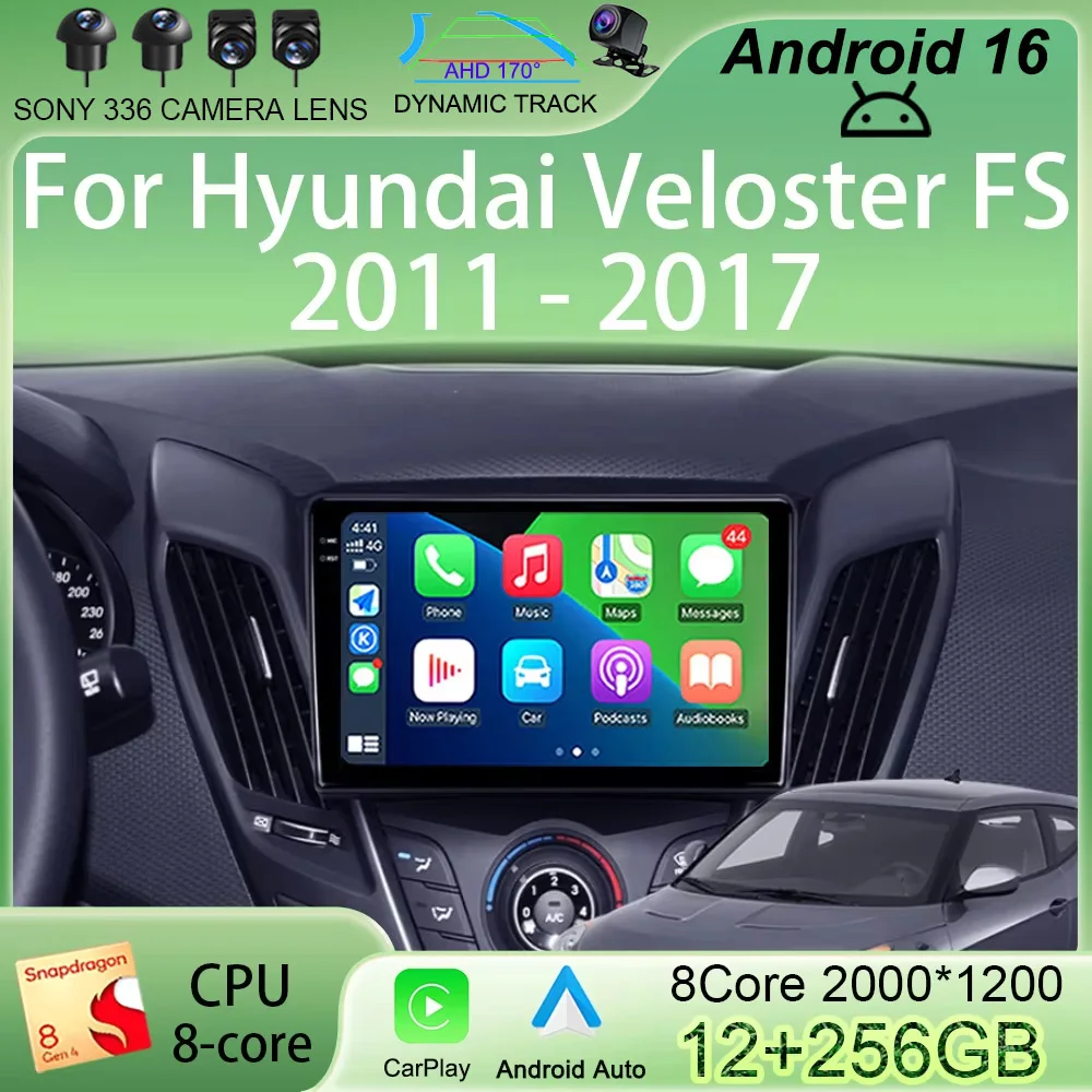 

Android 16 GPS Navigation Car Radio For Hyundai Veloster FS 2011 - 2017 Wireless Multimedia Video Player BT 360 Camera Stereo 4G
